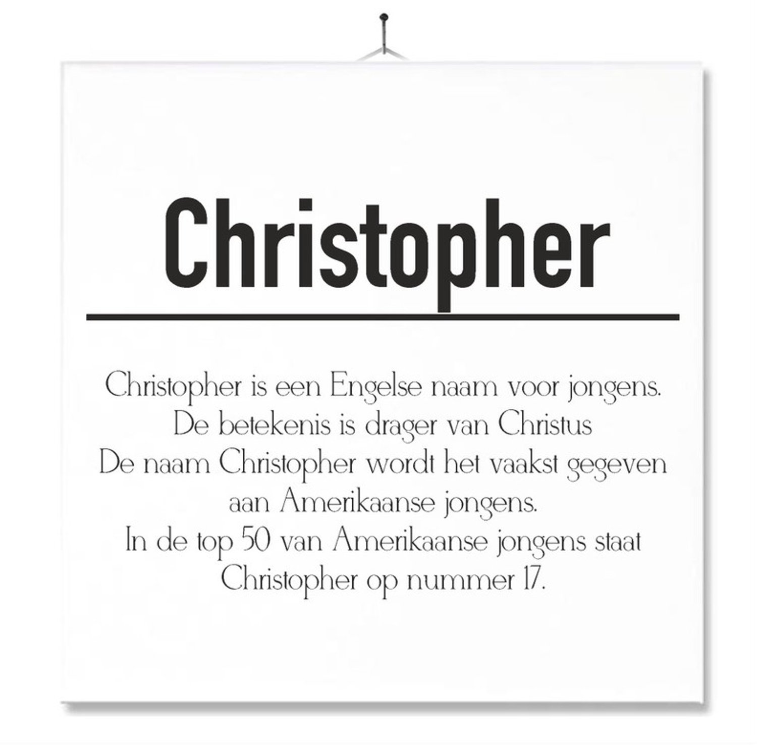 MC Living Tegel Met Opdruk | Betekenis | Kado | Cadeau | Met Naam - Christopher Multi-Color