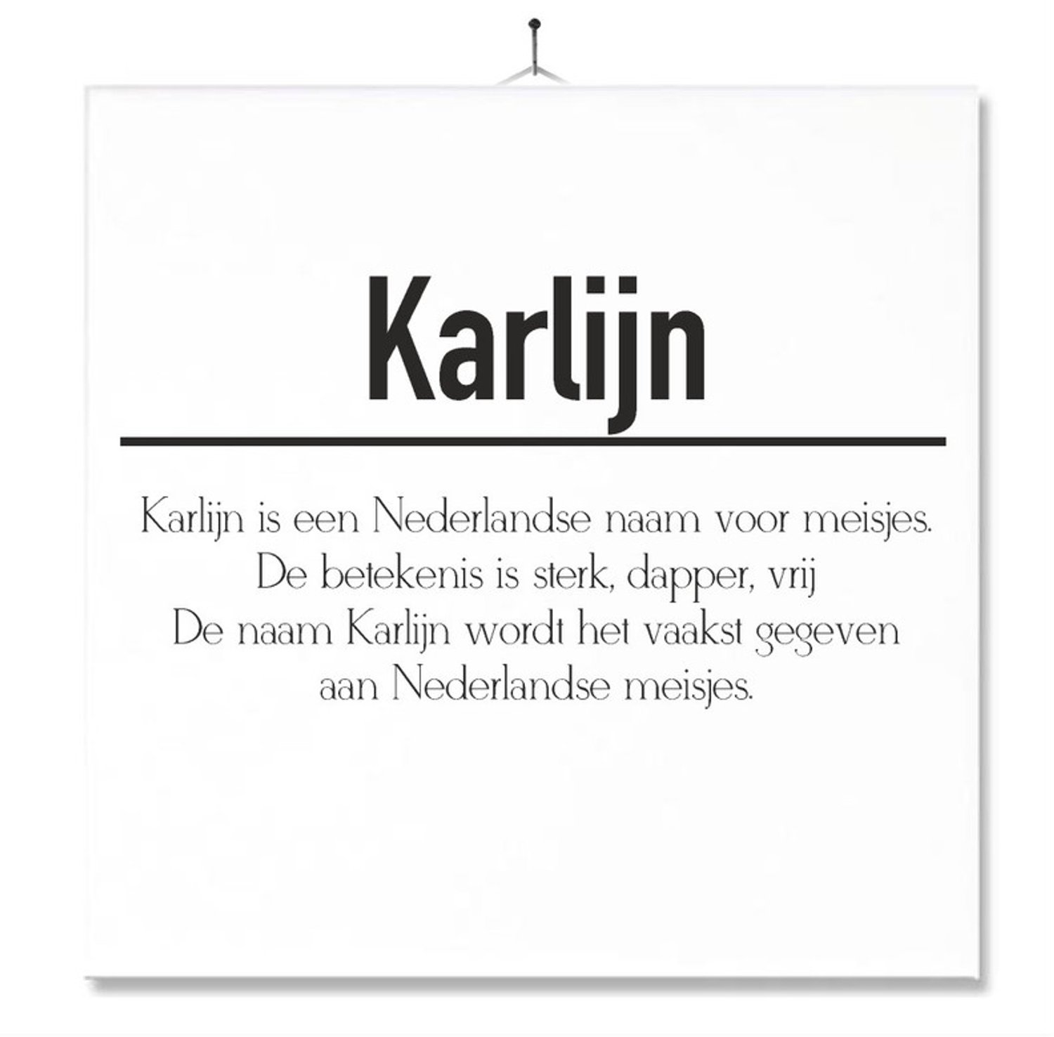 MC Living Tegel Met Opdruk | Betekenis | Kado | Cadeau | Met Naam - Karlijn Multi-Color