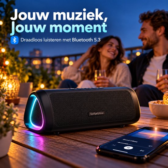 Bluetooth Speaker Draadloos met RGB verlichting - Tot 24 uur Muziek - IPX5 Waterproof - Draadloze Muziek Box - Partybox van Merkloos — afbeelding 2