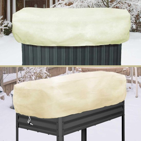 2 stuks plantenbescherming winter voor bloembakken en borders, beige — afbeelding 5