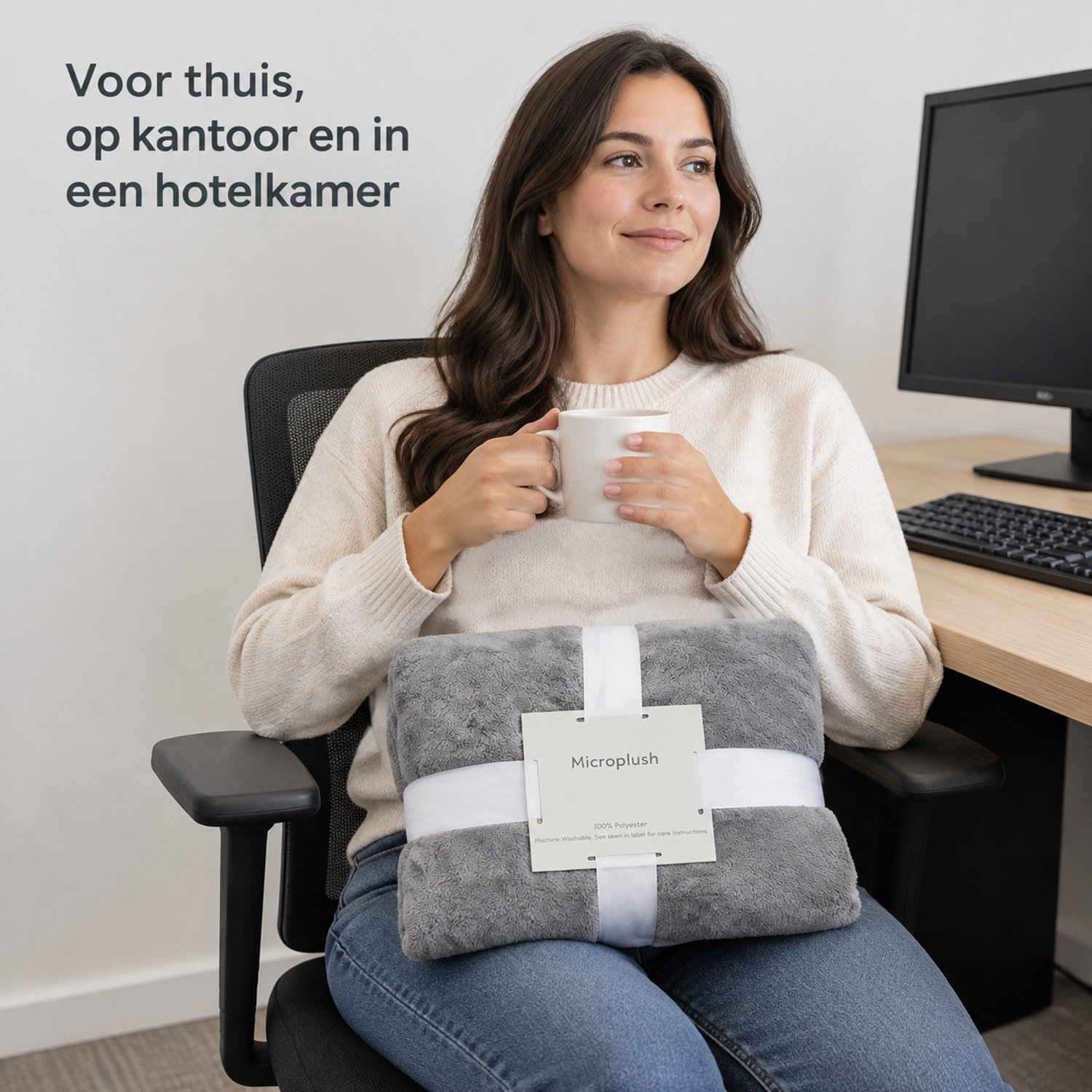 SWGOTA Lichtgrijze flanellen deken 120 x 200 cm voor thuis en op kantoor Lichtgrijs