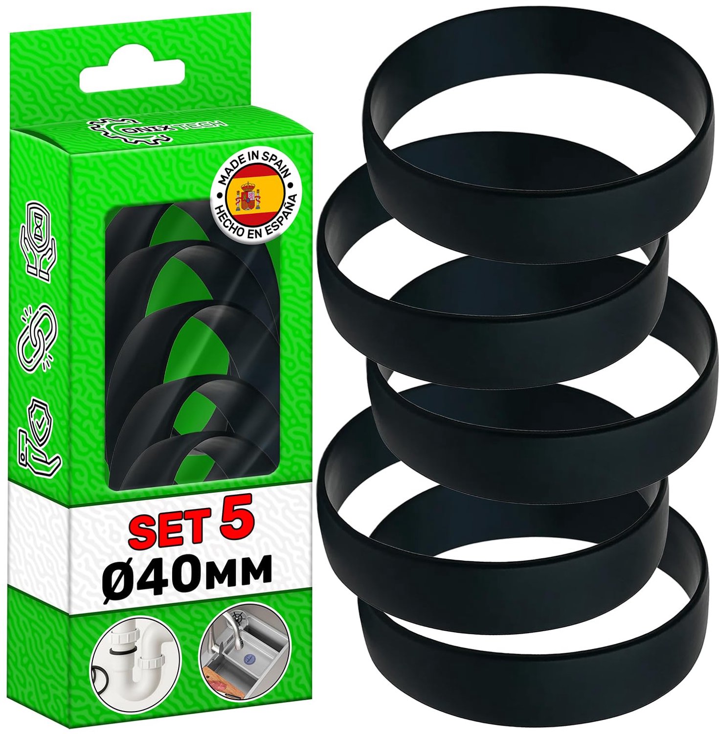 5 Conische Siphonafsluiters Ø 40mm - Betrouwbare Verbinding