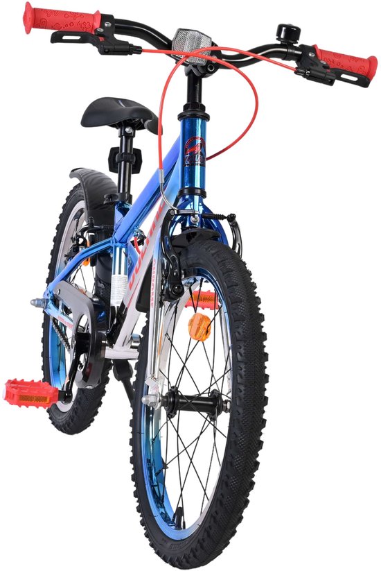 Volare Chrome Kinderfiets - Jongens - 18 inch - Blauw Zilver - Twee handremmen — afbeelding 2