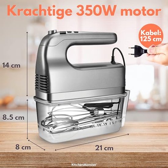 Elektrische Handmixer 350W met 9 Snelheden en Digitale Timer — afbeelding 2