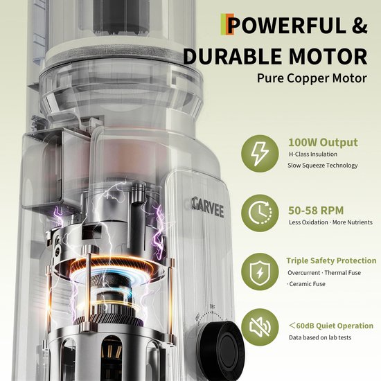Slowjuicer Koudpers - XXL Vulopening - Rendement tot 98% - BPA Vrij - Stil & Eenvoudig te Reinigen - Geel van Danky — afbeelding 2