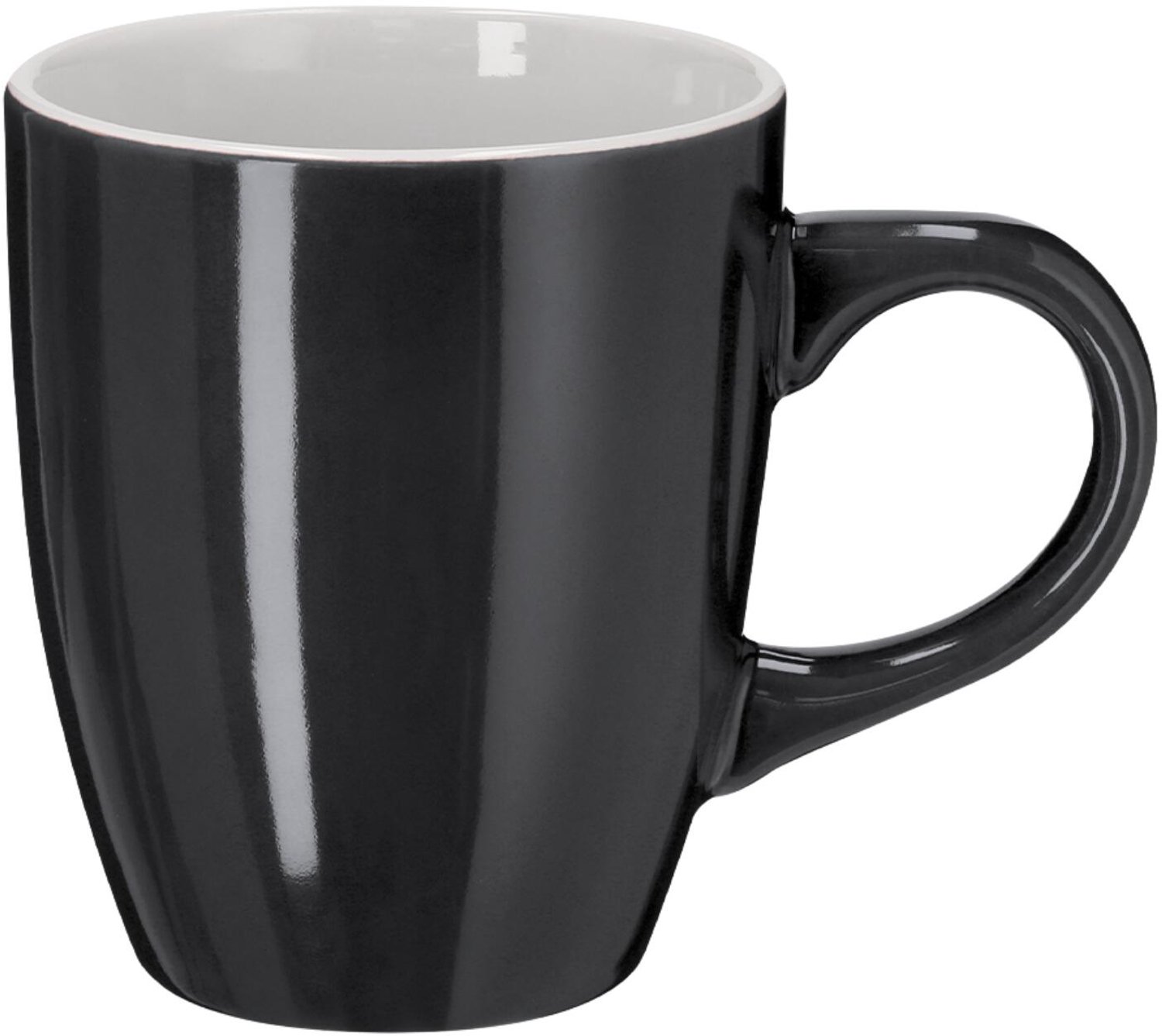 Bellatio Design Koffiekopjes Arabic Glaze - 1x stuks - Keramiek - zwart - 350 ml - 8 x 10 cm - mokken - bekers