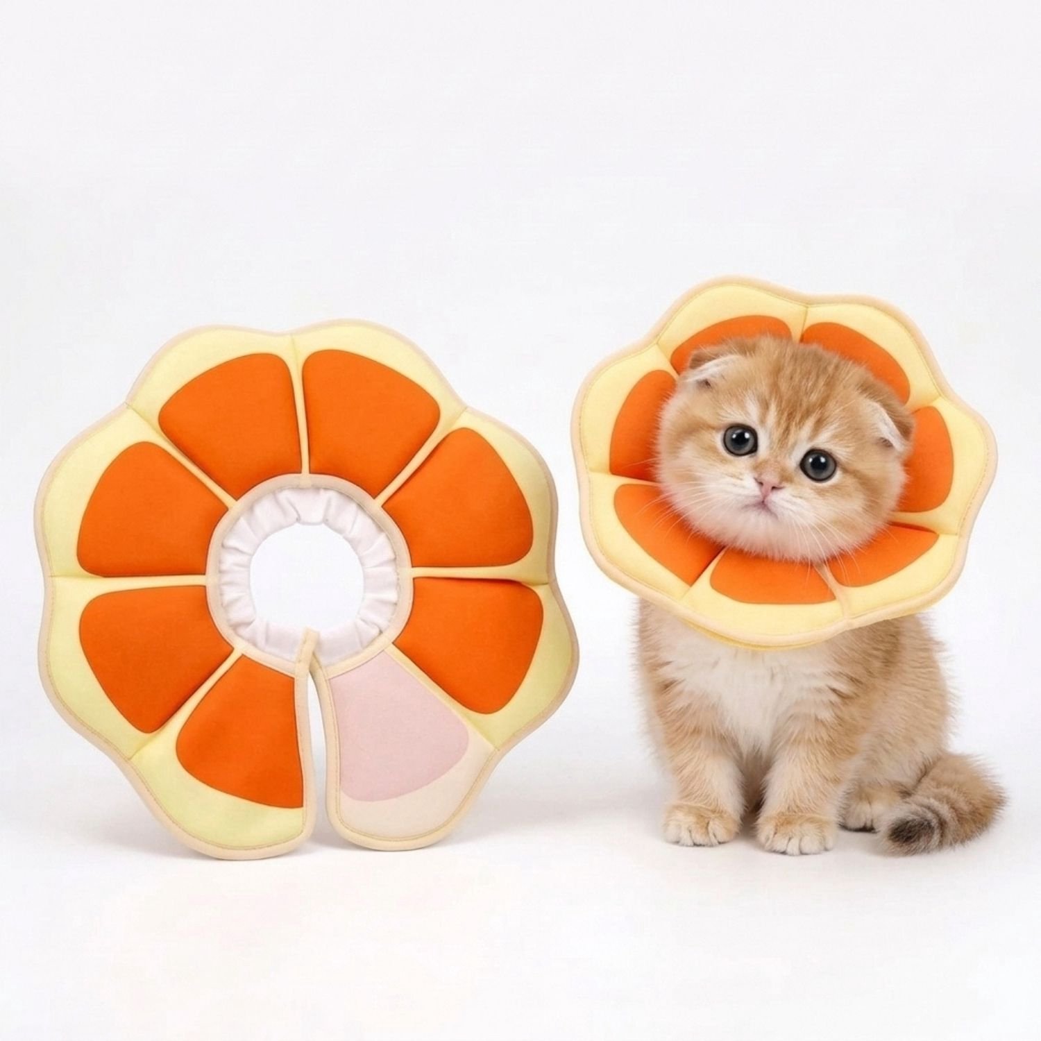 Kattenkraag voor Nazorg - Beschermkraag - Kraag Kat Operatie - Oranje en Geel