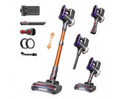 Steelstofzuiger 45KPa-Draadloze Steelstofzuiger 50 Min Gebruiksduur-3 Modi met LED Display-Telescopische Buis-Anti-Klitfunctie voor Harde Vloeren en Tapijten