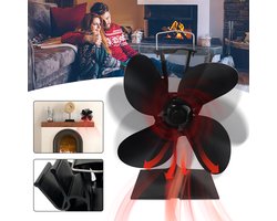 Aufun Kachelventilator - 4 Bladen - Stille Warmtegestuurde Ventilator - Voor Houtkachel,…