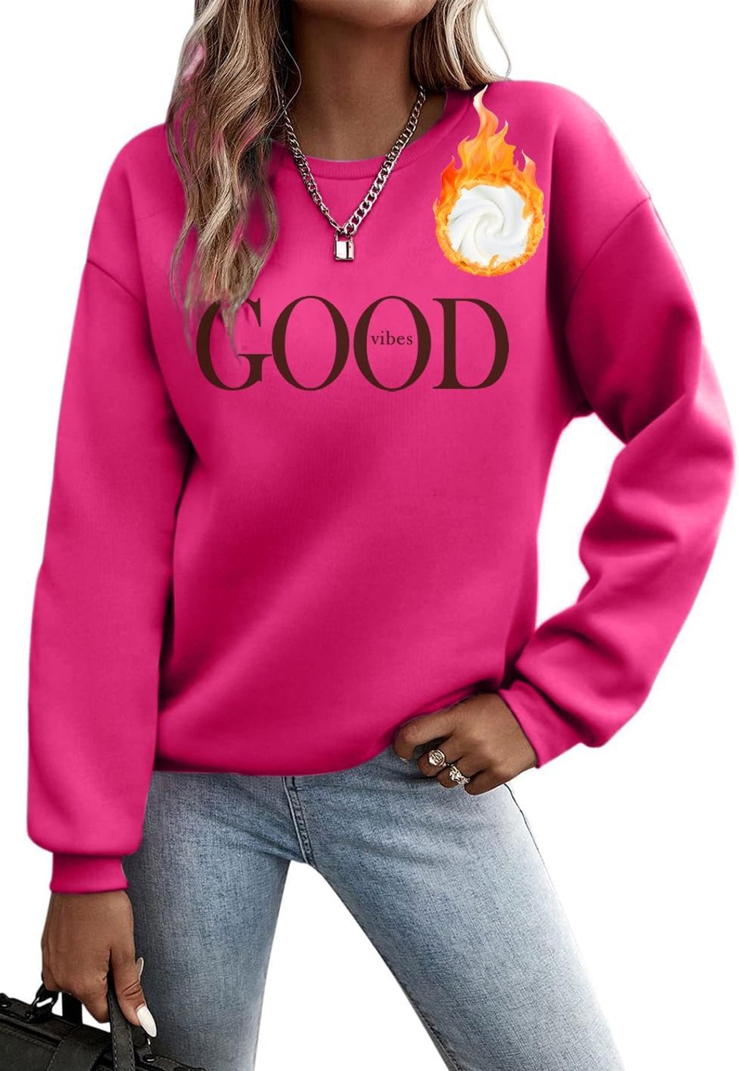 Trui met print, voor herfst