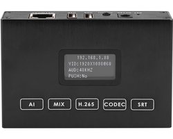 H.265 1080P HDMI-video-encoder/decoder met scherm, USB2.0 voor 1080P webcam, videodecodering van RTSP/RTMP/TS Stream, Compatible with /, livestream voor YouTube, Facebook, Wowza, Twitch