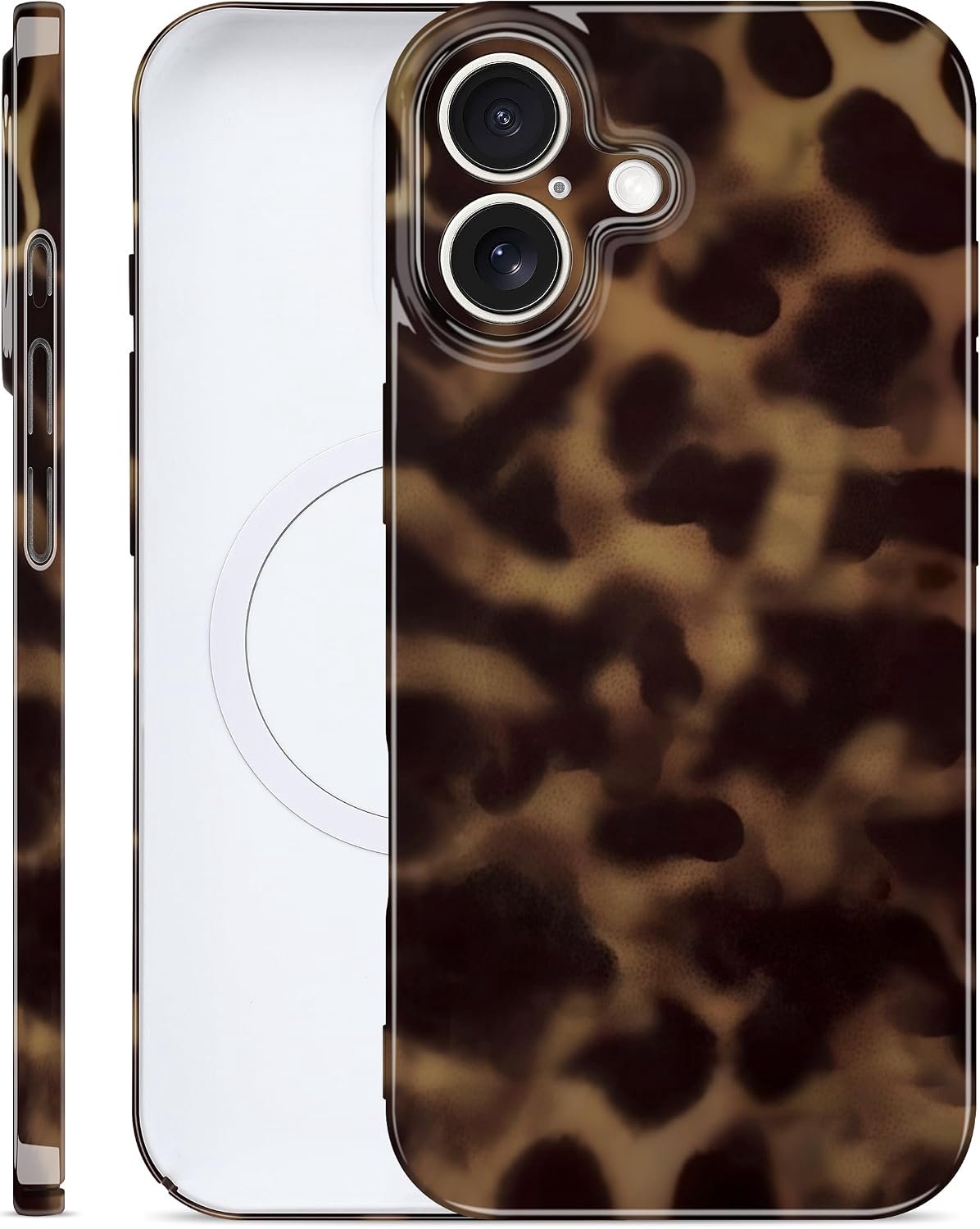 Hoes voor iPhone 14 Pro, leopardieten patroon, compatibel met MagSafe, ultra-slank