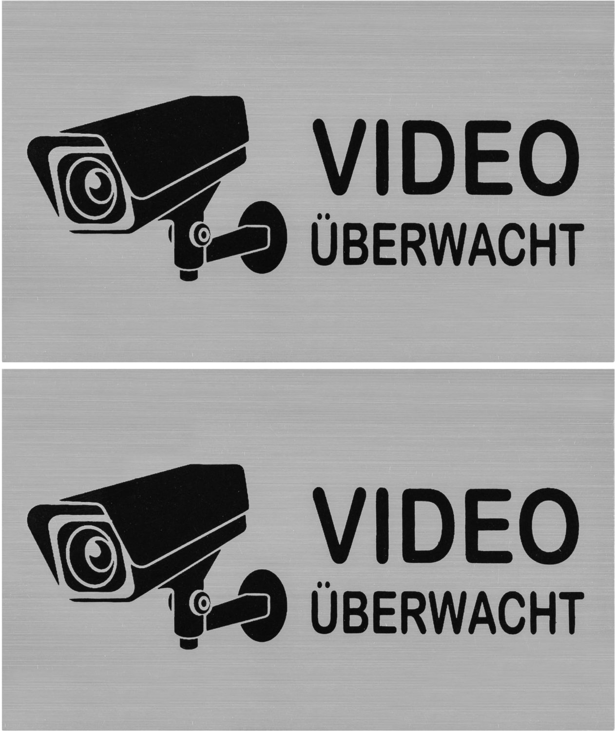 2 Stuks Aluminium Waarschuwingsbord - Video Bewaking Binnen/Buiten
