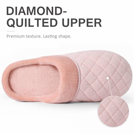 Homaxy - Sloffen – Zachte Huisslippers - Warme en comfortabele huisslippers - Warme winterslippers - Roze - 40 - Geschikt voor een voetlengte van 22,3cm