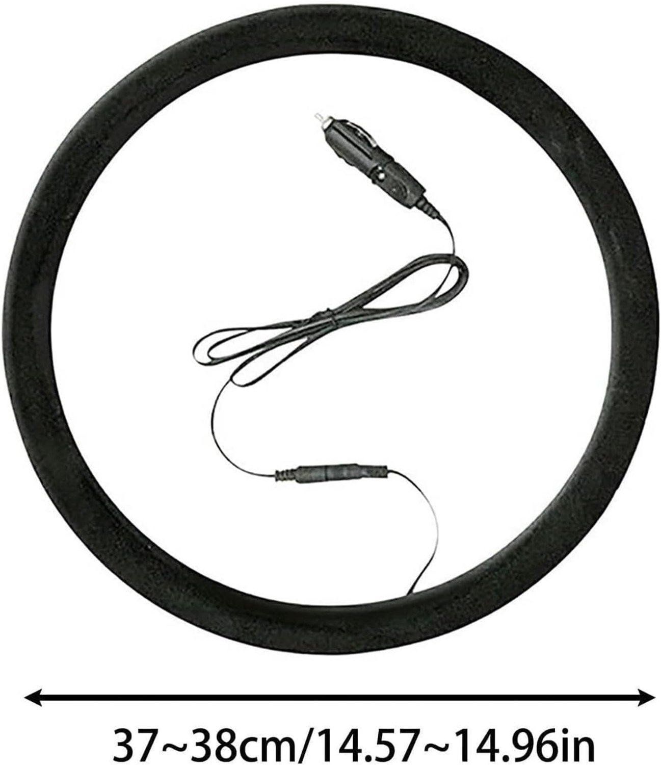 Verwarmde Stuurhoes - 12V - Voertuig Hand Warming Stuurwielen Beschermer - Auto Stuur - Comfortabel Rijden - Snelle Verwarming - 36 to 39cm - Zwart – foto 5