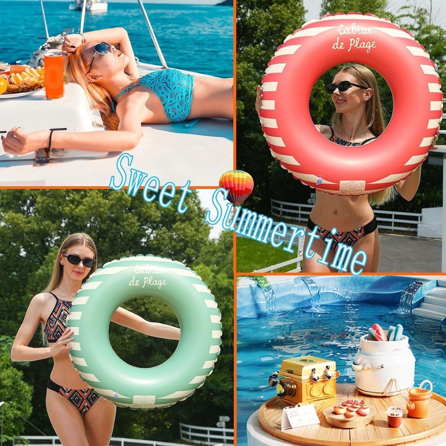 Opblaasbare Retro Zwemring voor Kinderpoolparty's – foto 3
