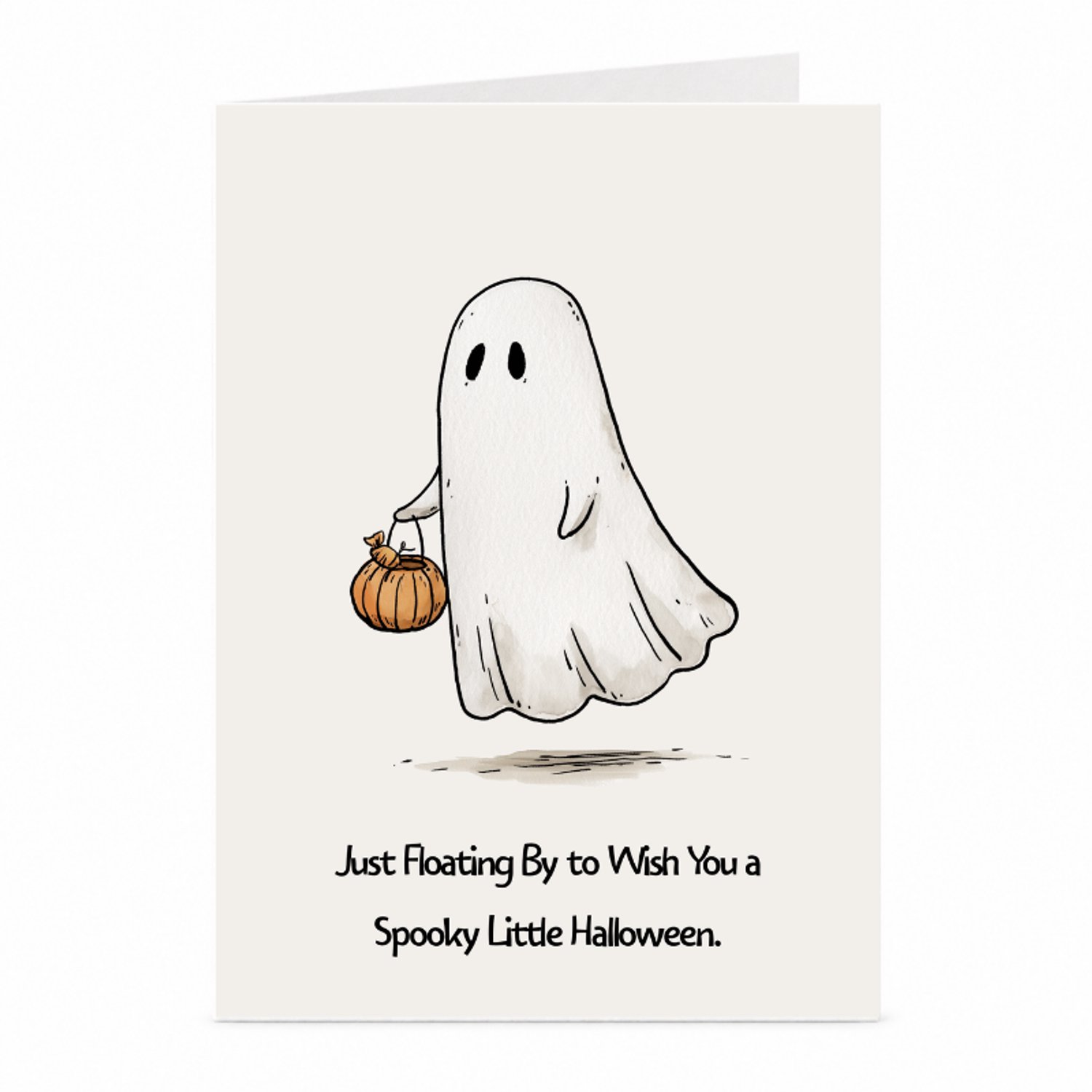 JustTheCardGuy Grappige Halloweenkaart - Schattig spook - A6