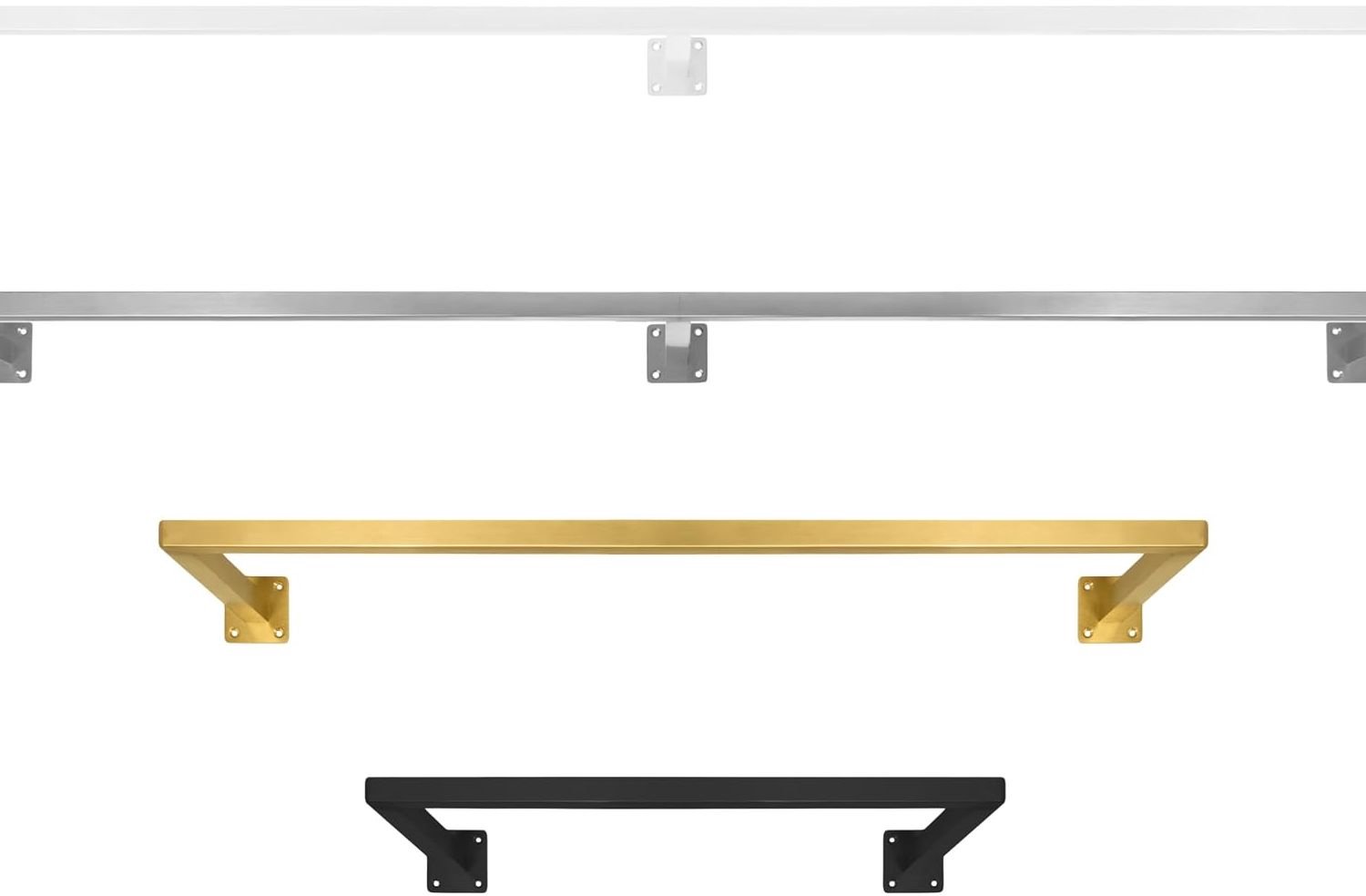 Vantivo® Kledingstangen voor aan de Muur - Kledingrek - Kledingroede-Goud