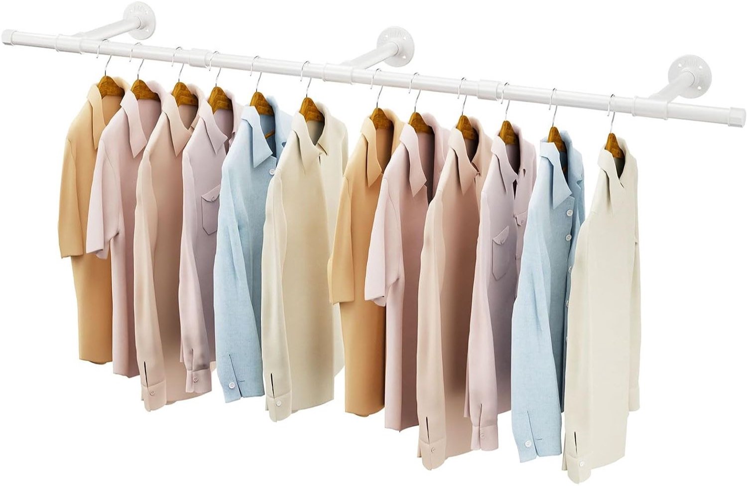 Vantivo® Kledingstangen voor aan de Muur - Kledingrek - Kledingroede-Wit