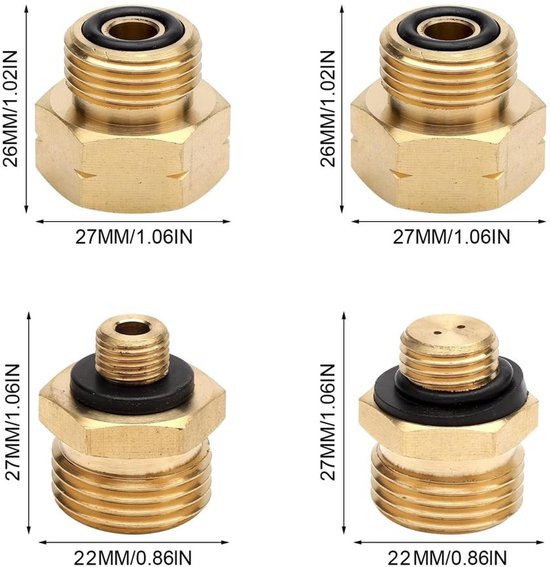 4-Pieces Gasflesadapterset voor Europese Gasflessen — afbeelding 2