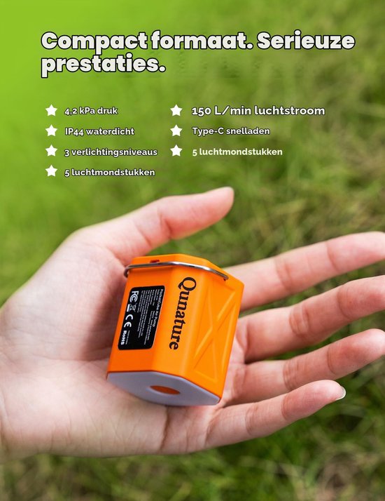 Mini-elektrische luchtpomp, draagbaar, ultralicht, 45 g, pomp met USB-snellading, 5 luchtmondstukken, verlichting, oppompen, leeg laten lopen voor luchtbedden, zwemringen, vacuümzakken — afbeelding 3