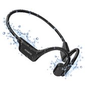 REBONE® OpenPulse Wave Bone Conduction Headphone - Draadloze Bluetooth Koptelefoon - Hoofdtelefoon Draadloos - Open Ear Oortjes - Sport Headphones - Hardloop en Zwem Oordopjes - Headset Earphones - MP3 Functie - Zwart