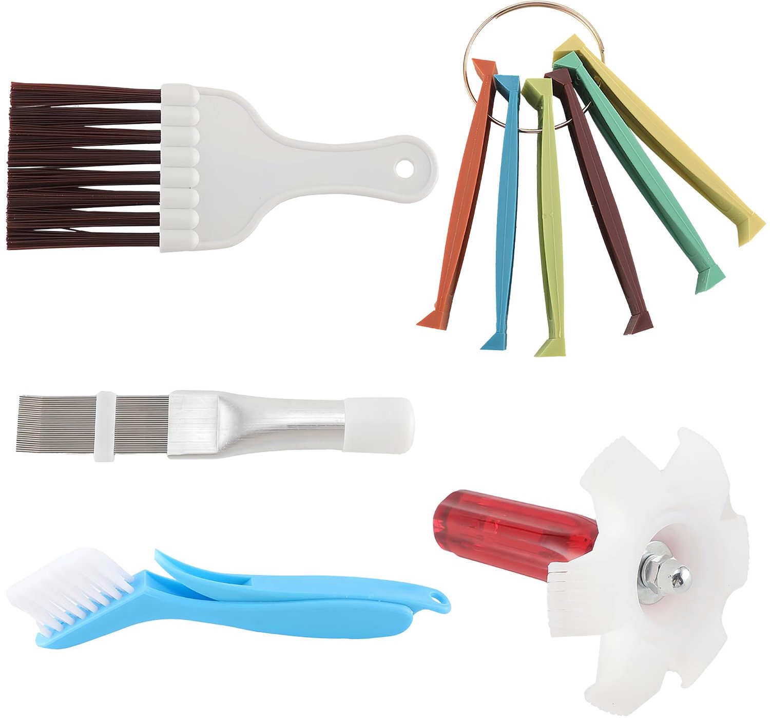 5-in-1 Airconditioning Reinigingsset met Borstels en Kam