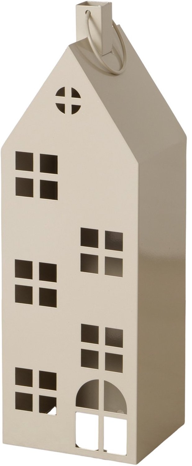 Boltze Home lantaarn gepoedercoat metaal alba huis 21x18x65cm beige