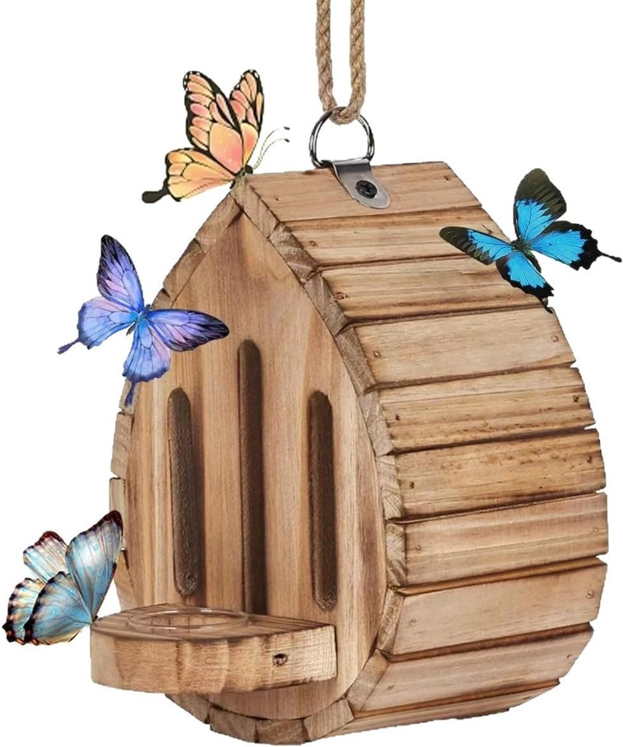 Pyreta vlinderhuisje hout - 13 x 9,2 x 19 cm - Lichtbruin