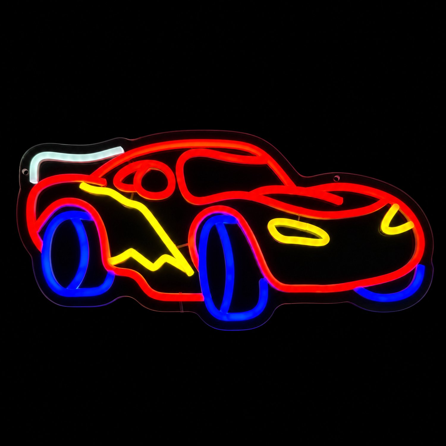 Neon Lamp - Raceauto - Dimbaar - Incl. Ophangmateriaal - Neon Sign - LED Lamp - Verlichting - Wandlamp