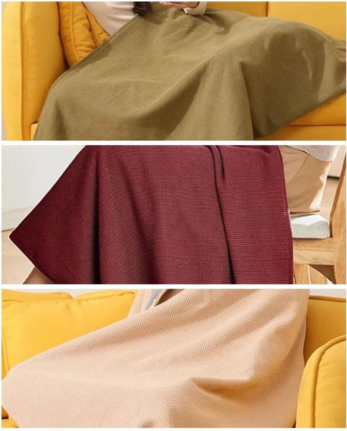 Elektrische deken - 150x80cm - Blanket Hoodie met 3 Standen - op USB - Warmte Poncho - met Rits - Hitte Deken - Licht en zacht - Draagbare verwarmde omslagdoek - Voor Dames & Heren - deaal Wintercadeau - Beige – foto 7