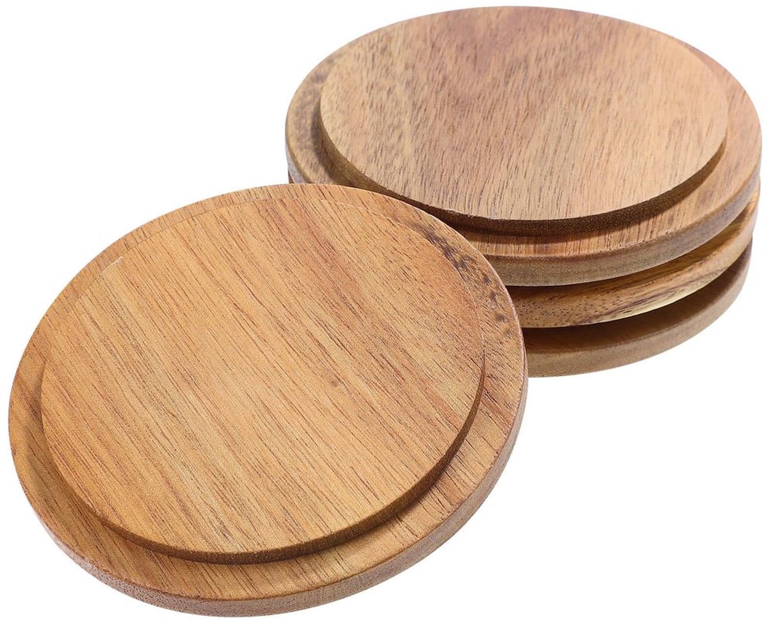 Bamboe Deksel 9 cm - Set van 4 - Herbruikbaar - Houten Sluitdeksel - Milieuvriendelijk - Perfect voor Glazen Bekers - Opbergdeksel