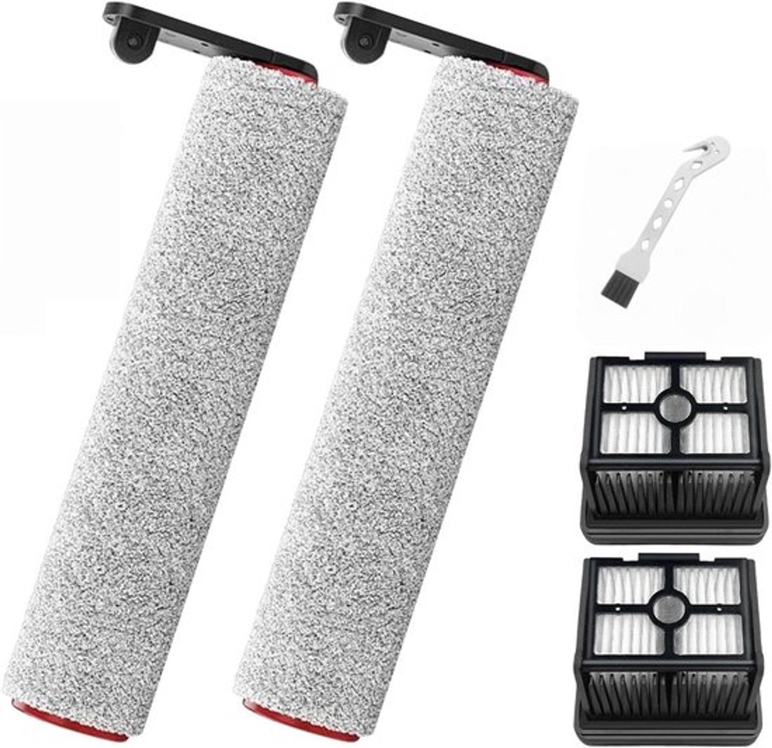 Robotstofzuiger Vervangende Onderdelen - Geschikt voor Dreame H12 Pro / H12 Plus – Reserveonderdelen voor nat- en droogstofzuiger: zachte borstelrol en HEPA-filter (4 stuks)