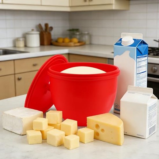 Silicone Liner voor Keukenmachine - Herbruikbaar met Deksel - Rood — afbeelding 3