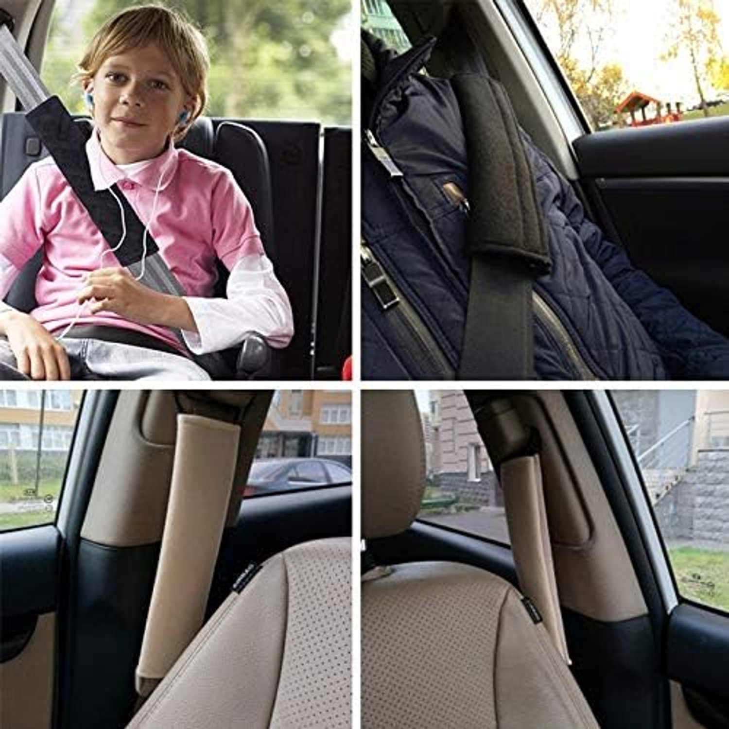 Autostoel Schouderriem Pad Kussen - 30x10 cm - Zacht katoen - Comfortabel en veilig voor volwassenen en kinderen - ServiceTopper