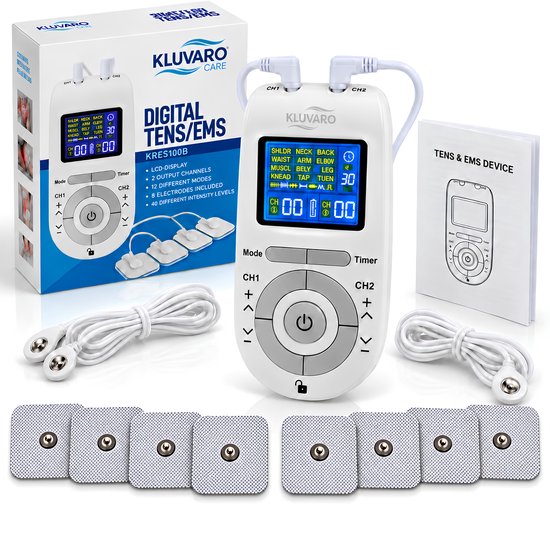 Kluvaro KRES100B TENS/EMS-apparaat met display