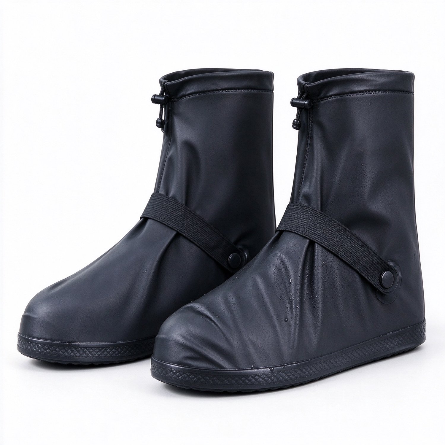 Lifhelpe Regenaccessoires - Waterdichte overschoenen - Ritssluiting, trekkoord en snap sluiting, antislip - Herbruikbare schoenbeschermers maat S 36-37 - Geschikt voor fiets en scooter, zwart