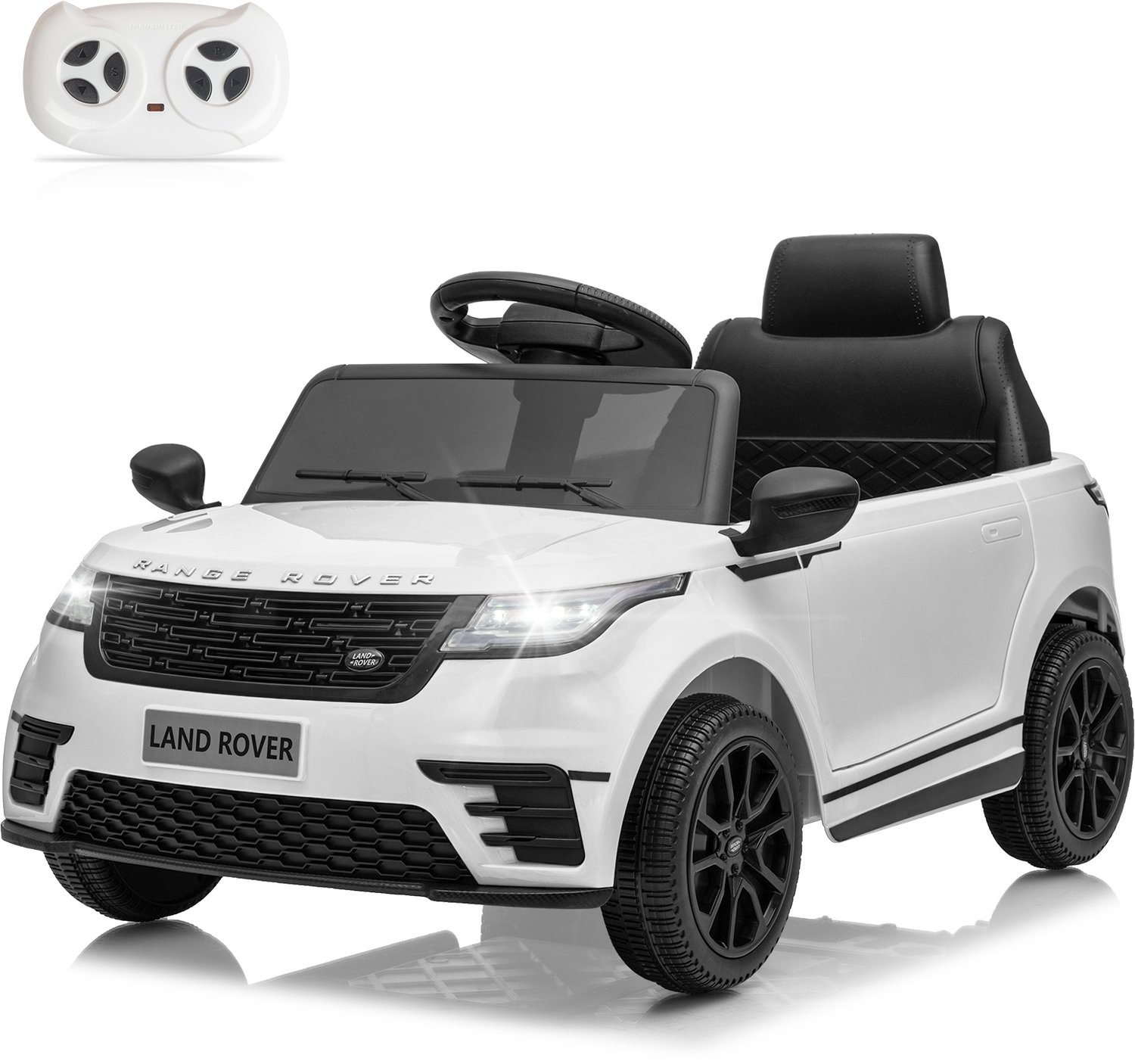 12V 4,5Ah Land Rover Velar elektrische kinderauto met 2,4G-afstandsbediening, led-koplampen, MP3, claxon en muziek,Wit