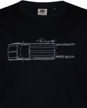 Zwart Petrol Industries T-shirt met witte lijntekening van een auto, tekst 'Drive your style' en 'Petrol Industries'.
