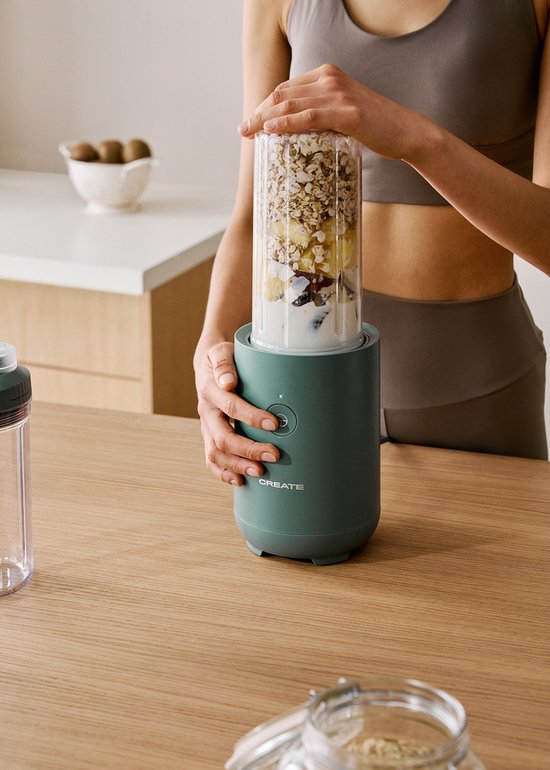 CREATE - Blender met twee draagbare bekers - Salie - 1200 W - MOI STUDIO PRO — afbeelding 5