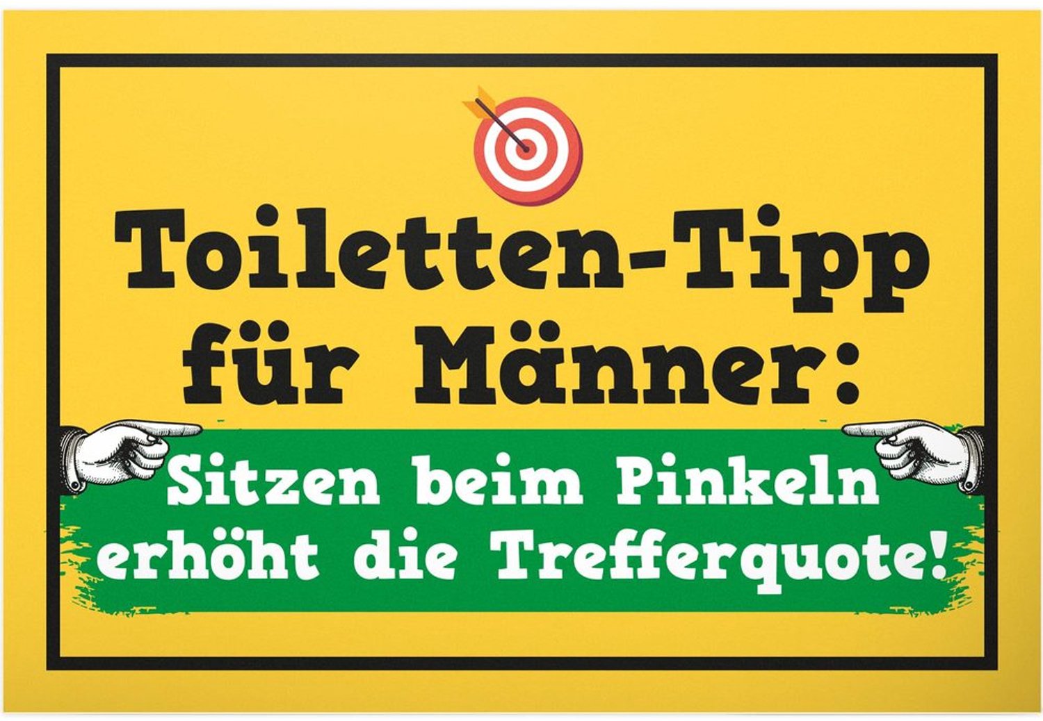 Grappig Toiletbord 'Sitting Pee' 30 x 20 cm