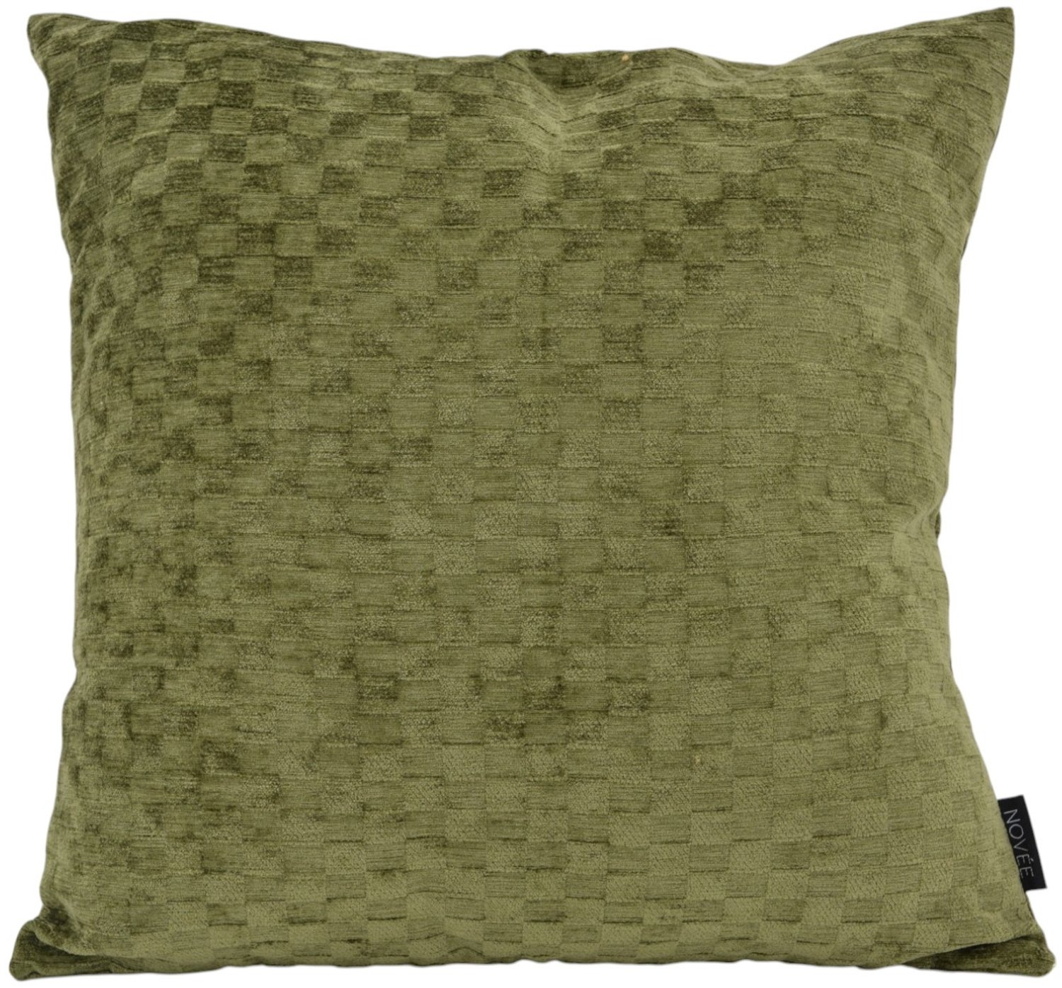 NOVÉE Sierkussen Chenille Checker Groen | 45x45 cm | Polyester