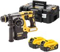 DeWalt 18V accuboorhamer met twee 5.0Ah accu's en zwarte TSTAK opbergkoffer.