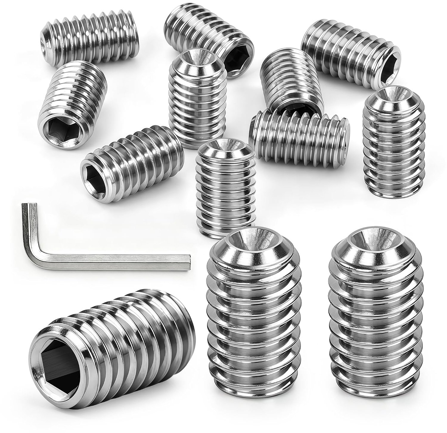 Schroefdraadschroeven M10 x 35 - roestvrij staal A2 - koepelpunt - ideaal voor roterende asmotoren - 10 stuks - ServiceTopper