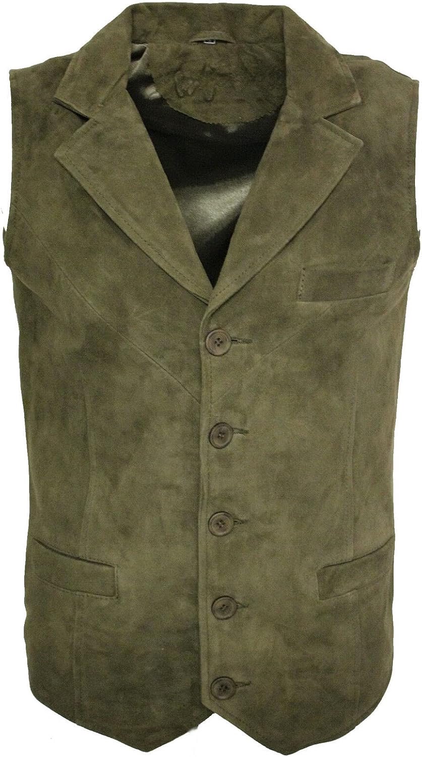 Herrenweste van echt leder, biker design