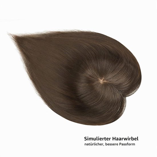 Haar topper voor vrouwen met 3 clips, glad synthetisch haarstuk voor dun haar — afbeelding 2