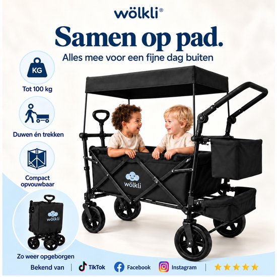 Wölkli Opvouwbare Bolderkar met Dak