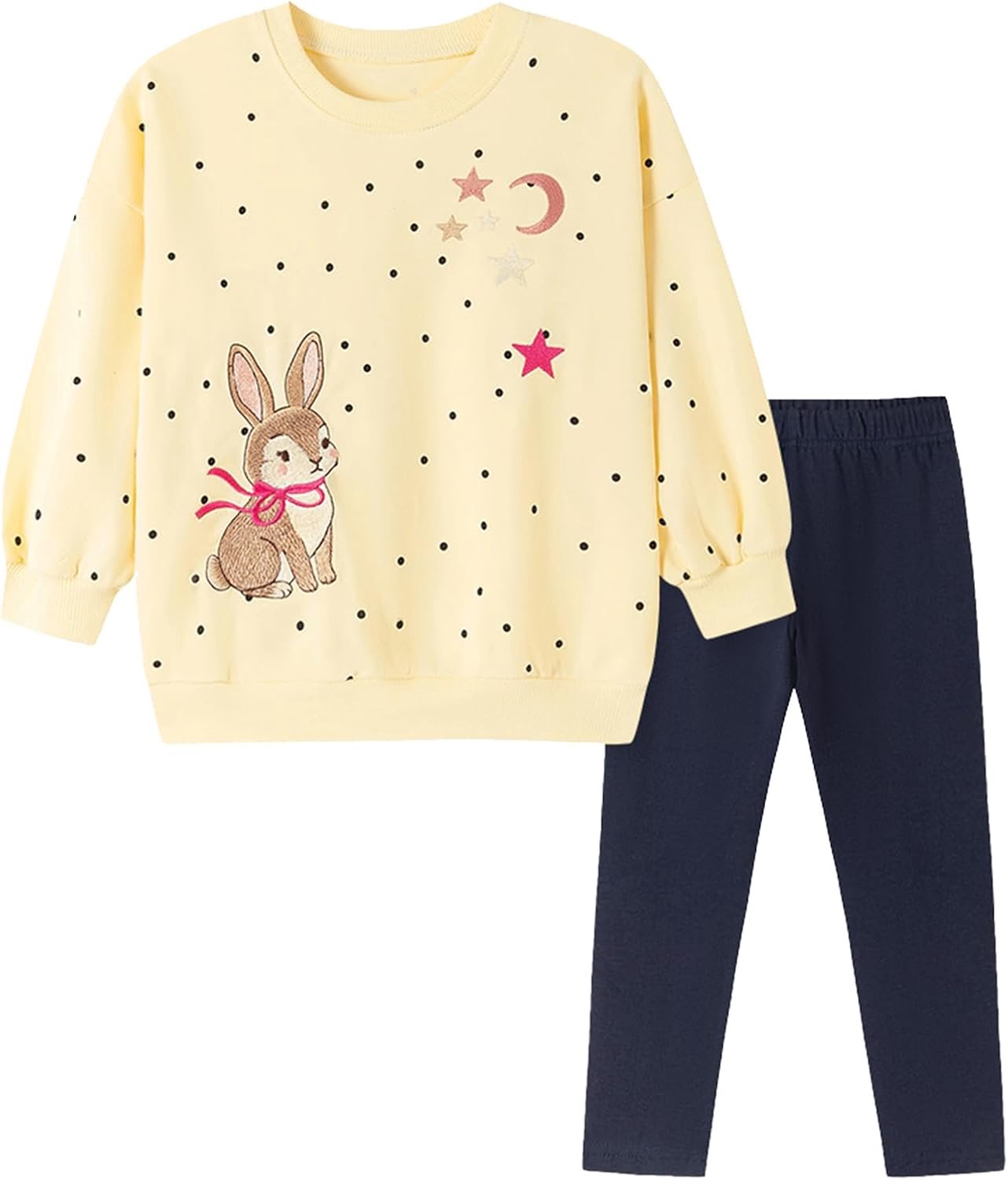 Kledingset lange tops kinderkleding katoen langarm trui top + legging 2-delig set 92-122