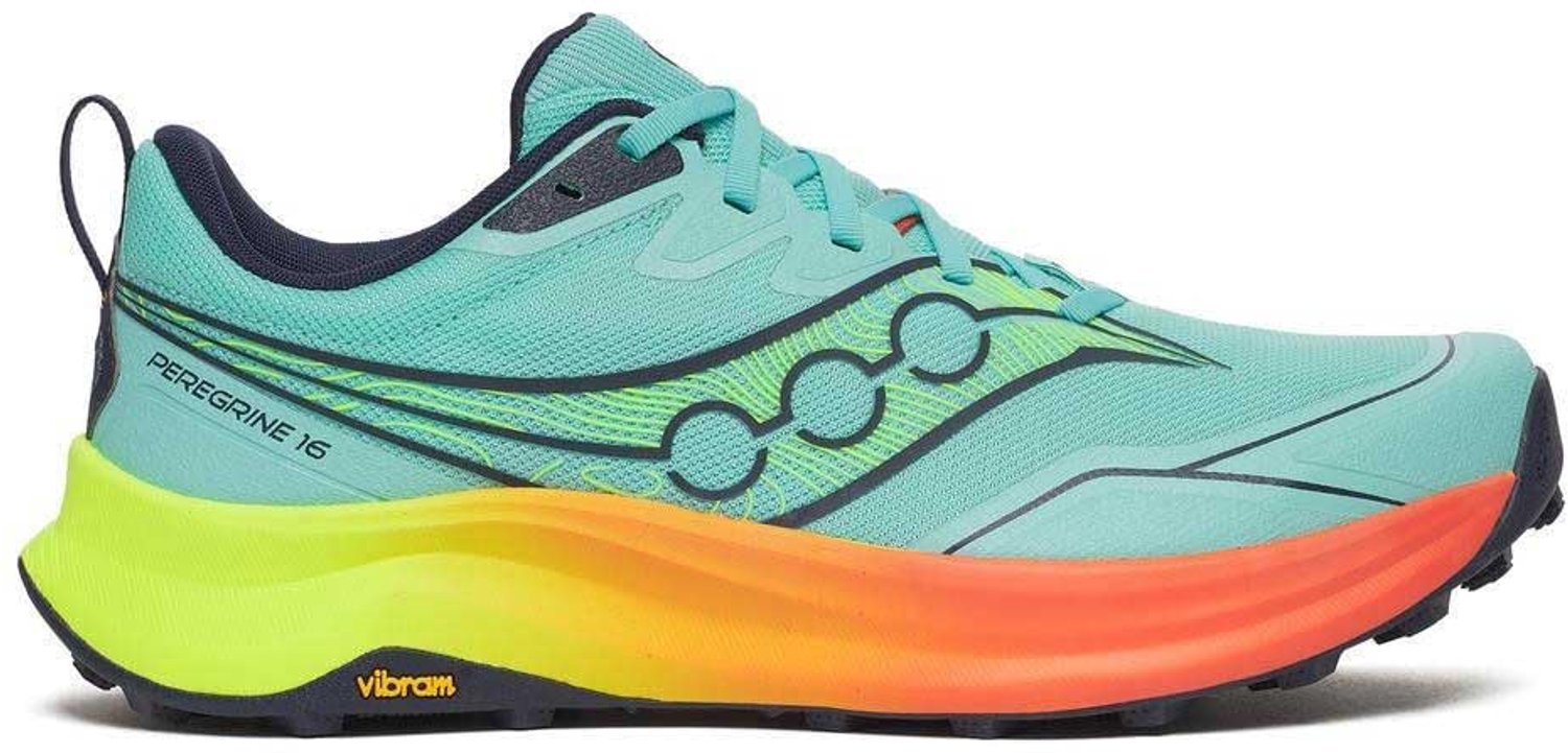 Saucony Peregrine 16 Trailschoenen Heren Splash Citron Clair 42 Oranje