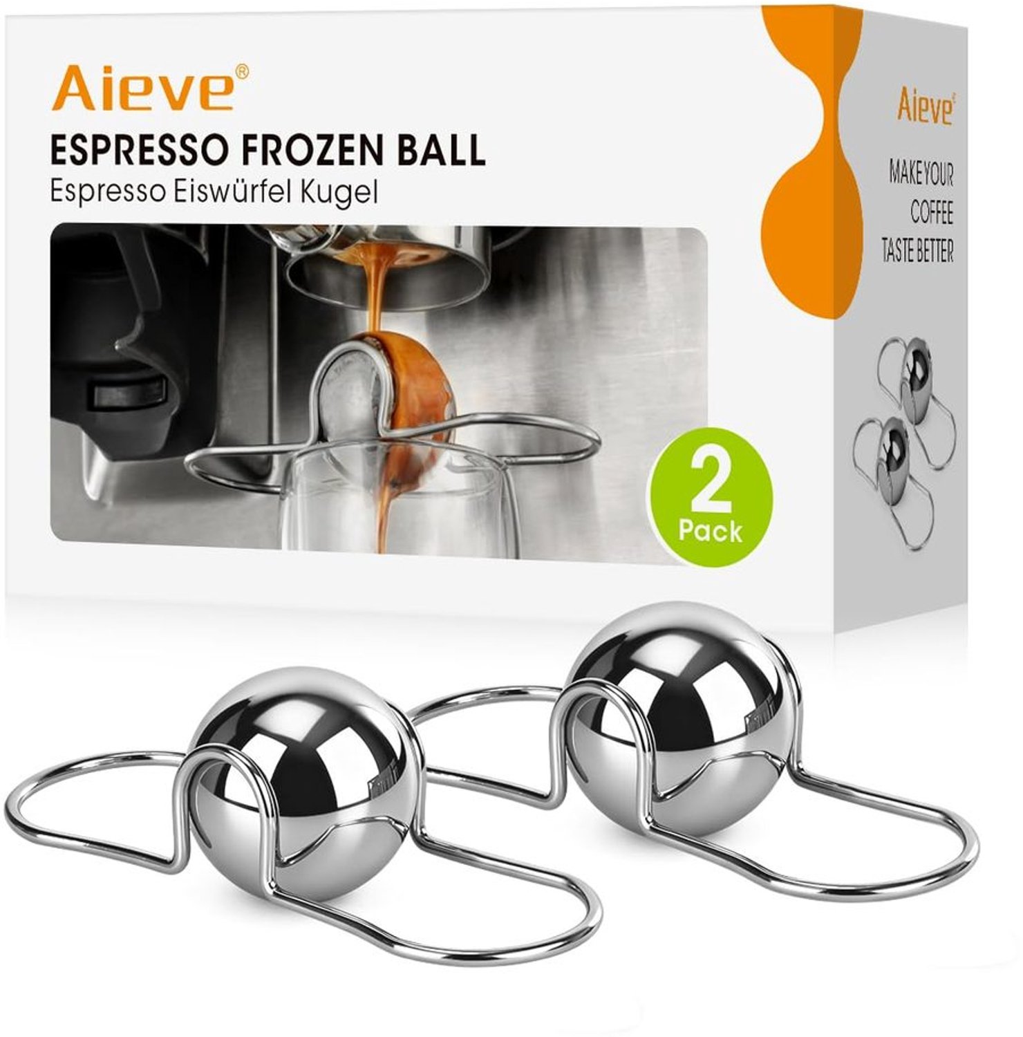 Roestvrij Stalen Koelballen voor Espresso Koffie (Set van 2)